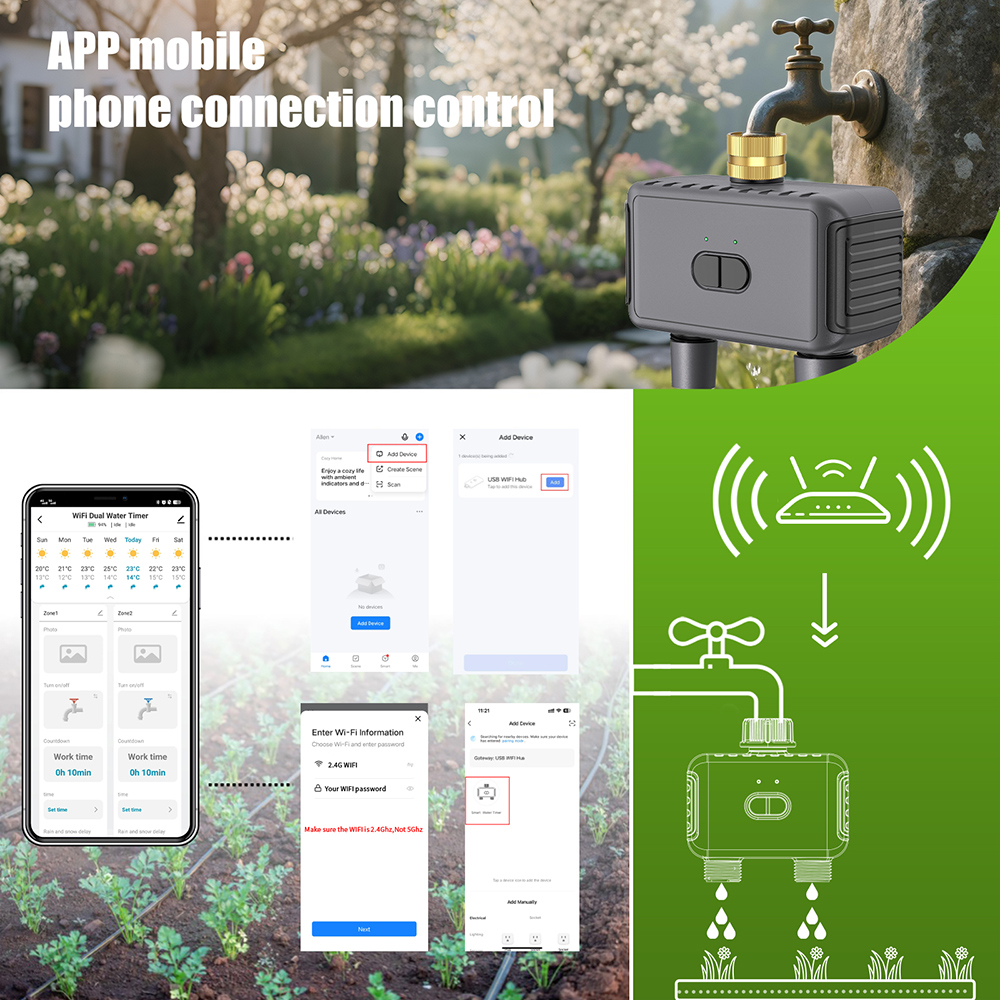 Tuya WiFi Water Timer Smart 2  - đánh giá và giá Smart Garden Refill